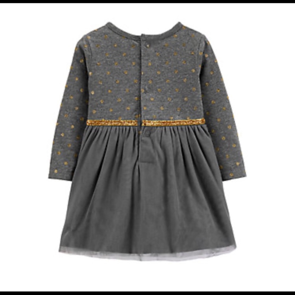 New Carter’s Glitter Polka Dot Dress Set - Picture 3 of 6
